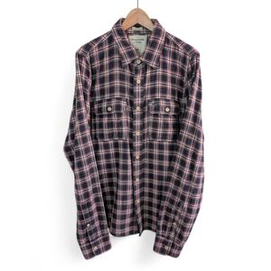 Abercrombie & Fitch Muscle Plaid Flannel Blue Red XXL